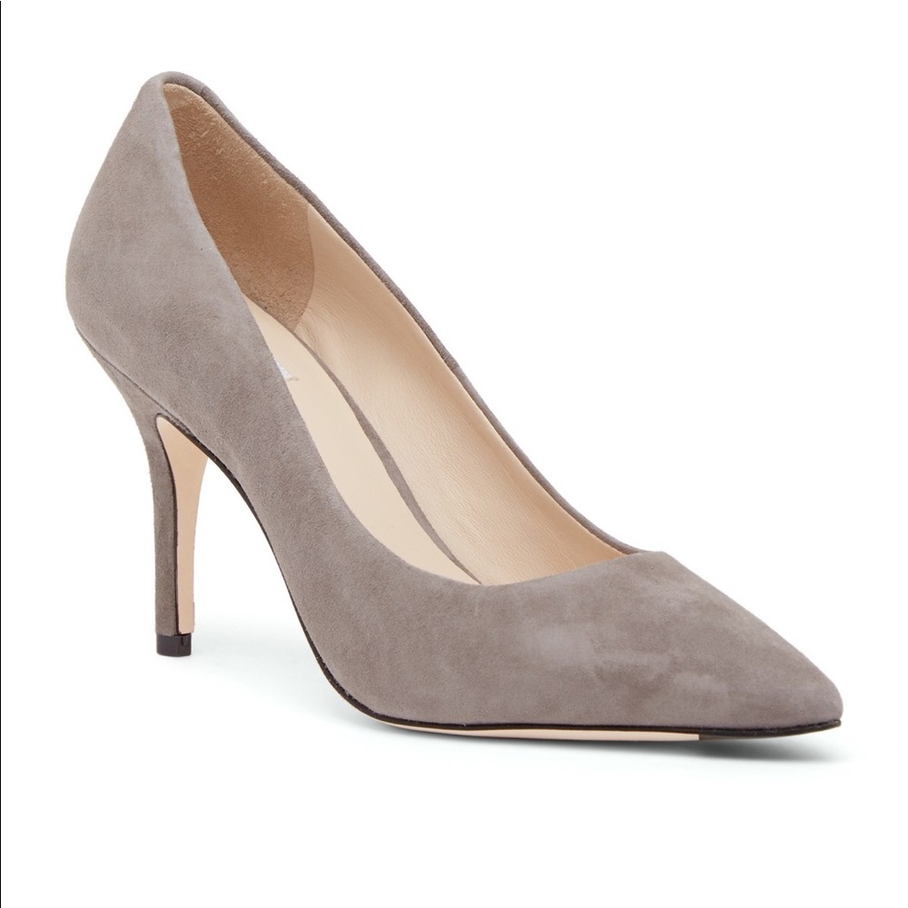 Cole Haan suede grey 85mm vesta pumps